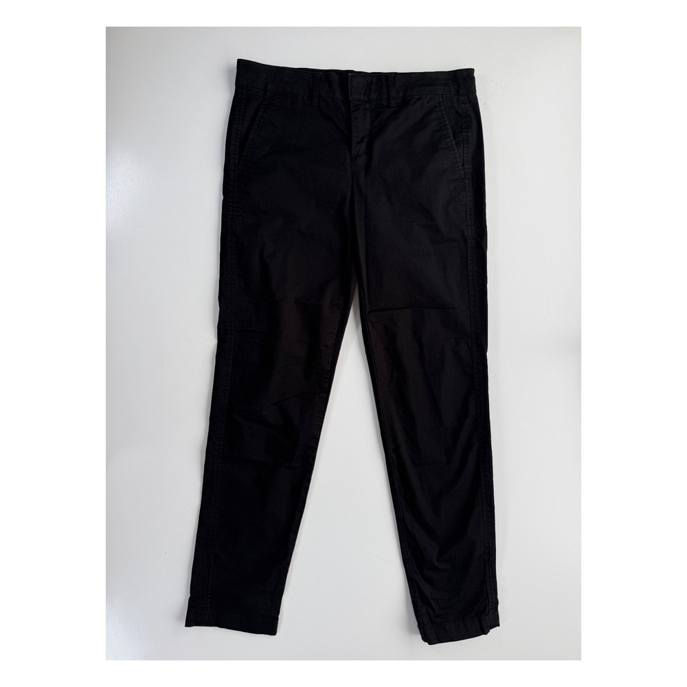 VINCE Tapered Boyfriend Trouser Pant Womens 2 Black Chino‎ Flat Front VX57520802